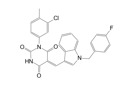 (5Z)-1-(3-chloro-4-methylphenyl)-5-{[1-(4-fluorobenzyl)-1H-indol-3-yl]methylene}-2,4,6(1H,3H,5H)-pyrimidinetrione