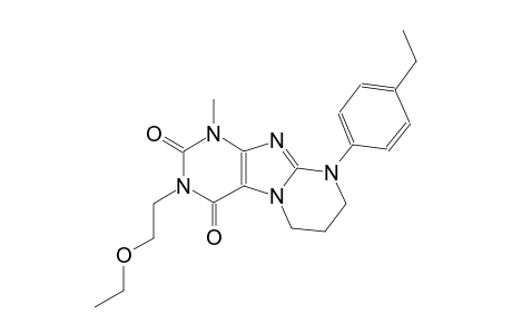3-(2-ethoxyethyl)-9-(4-ethylphenyl)-1-methyl-6,7,8,9-tetrahydropyrimido[2,1-f]purine-2,4(1H,3H)-dione