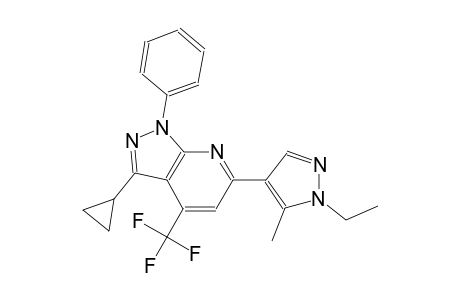 3-cyclopropyl-6-(1-ethyl-5-methyl-1H-pyrazol-4-yl)-1-phenyl-4-(trifluoromethyl)-1H-pyrazolo[3,4-b]pyridine