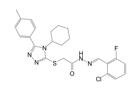 N'-[(E)-(2-chloro-6-fluorophenyl)methylidene]-2-{[4-cyclohexyl-5-(4-methylphenyl)-4H-1,2,4-triazol-3-yl]sulfanyl}acetohydrazide