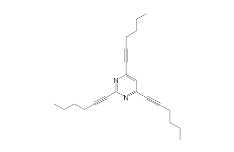 2,4,6-TRI-(1-HEXYN-1-YL)-PYRIMIDINE