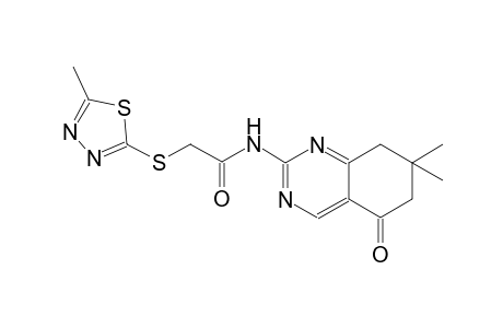 N-(7,7-dimethyl-5-oxo-5,6,7,8-tetrahydro-2-quinazolinyl)-2-[(5-methyl-1,3,4-thiadiazol-2-yl)sulfanyl]acetamide