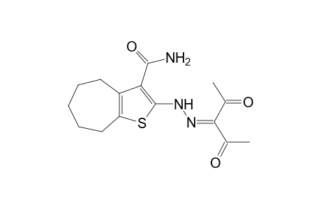 2-(2-[2,4-Dioxopentan-3-ylidene]hydrazinyl)-5,6,7,8-tetrahydro-4H-cyclohepta[b]thiophene-3-carboxamide