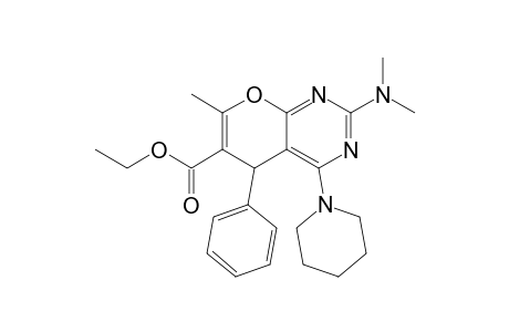 2-(dimethylamino)-7-methyl-5-phenyl-4-(1-piperidinyl)-5H-pyrano[2,3-d]pyrimidine-6-carboxylic acid ethyl ester