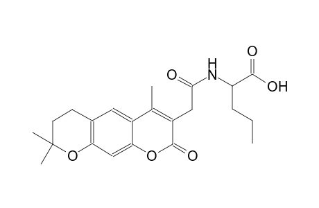 2-(2-(4,8,8-trimethyl-2-oxo-2,6,7,8-tetrahydropyrano[3,2-g]chromen-3-yl)acetamido)pentanoic acid