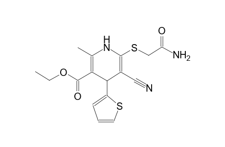 3-pyridinecarboxylic acid, 6-[(2-amino-2-oxoethyl)thio]-5-cyano-1,4-dihydro-2-methyl-4-(2-thienyl)-, ethyl ester