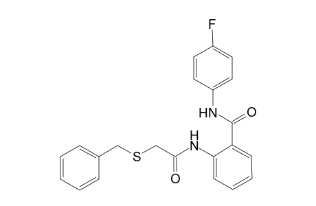 2-{[(benzylsulfanyl)acetyl]amino}-N-(4-fluorophenyl)benzamide