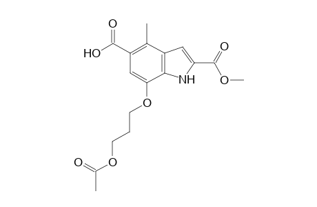 7-(3-acetoxypropoxy)-2-carbomethoxy-4-methyl-1H-indole-5-carboxylic acid