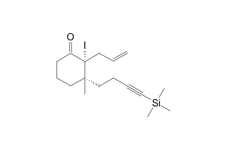 2-Iodo-2-(2-allyl)-3-methyl-3-(4-trimethylsilyl-3-butynyl)-1-cyclohexanone