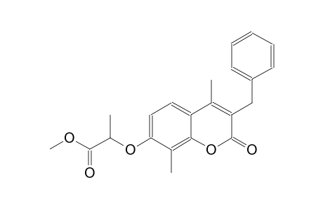 methyl 2-[(3-benzyl-4,8-dimethyl-2-oxo-2H-chromen-7-yl)oxy]propanoate