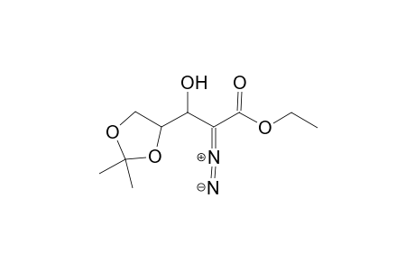 Ethyl 2-diazo-3,4,5-trihydroxy-4,5-(o-isopropylidene)pentanoate