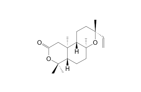 AGALLOCHIN-E;2-OXO-3-OXA-EPIMANOYL-OXIDE;8,13-EPOXY-3-NOR-2,3-SECO-14-EPILABDEN-2,4-OLIDE