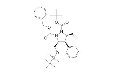 (-)-[(3S,4R,5S)-1-Benzyloxycarbonyl-2-(tert-butoxycarbonyl)-5-tert-butyldimethylsilyloxymethyl-4-phenyl-3-vinylpyrazolidine