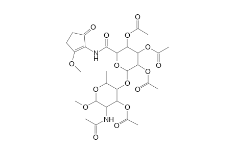 .beta.-D-Glucopyranoside, methyl 2-(acetylamino)-2,6-dideoxy-4-O-[2,3,4-tri-O-acetyl-N-(2-methoxy-5-ox o-1-cyclopenten-1-yl)-.beta.-D-galactopyranuronamidosyl]-, 3-acetate