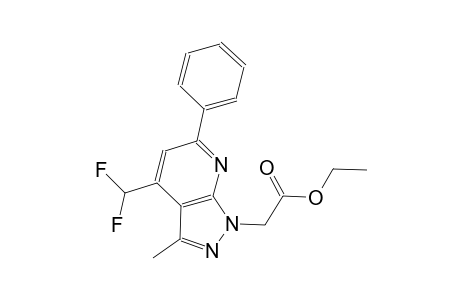 1H-pyrazolo[3,4-b]pyridine-1-acetic acid, 4-(difluoromethyl)-3-methyl-6-phenyl-, ethyl ester