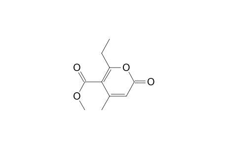 2H-Pyran-5-carboxylic acid, 6-ethyl-4-methyl-2-oxo-, methyl ester