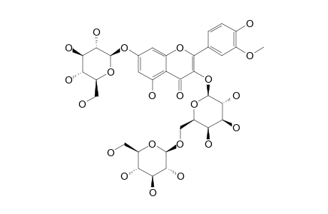 ISORHAMNETIN-3-O-GLUCOPYRANOSYL-(1->6)-GALACTOPYRANOSIDE-7-O-GLUCOPYRANOSIDE