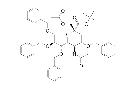 TERT.-BUTYL-5-ACETAMIDO-2-C-(ACETOXYMETHYL)-2,6-ANHYDRO-4,7,8,9-TETRA-O-BENZYL-3,5-DIDESOXY-D-ERYTHRO-L-GLUCO-NONONATE