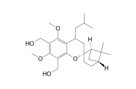 Spiro[2H-1-benzopyran-2,2'-bicyclo[3.1.1]heptane]-6,8-dimethanol, 3,4-dihydro-5,7-dimethoxy-6',6'-dimethyl-4-(2-methylpropyl)-, [1'R-[1'.alpha.,2'.beta.(R*),5'.alpha.]]-