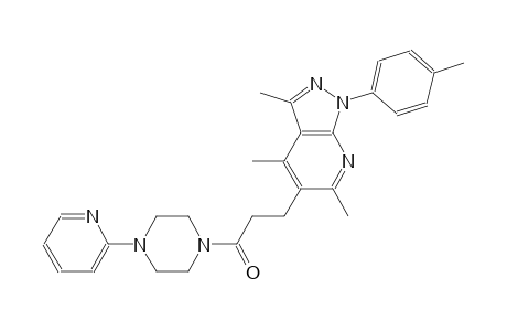 1H-pyrazolo[3,4-b]pyridine, 3,4,6-trimethyl-1-(4-methylphenyl)-5-[3-oxo-3-[4-(2-pyridinyl)-1-piperazinyl]propyl]-