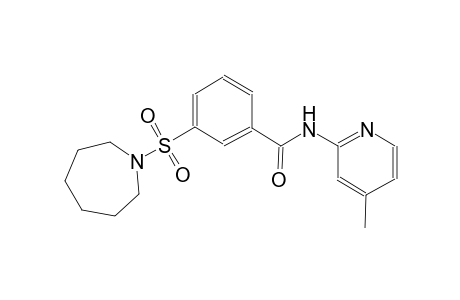 benzamide, 3-[(hexahydro-1H-azepin-1-yl)sulfonyl]-N-(4-methyl-2-pyridinyl)-