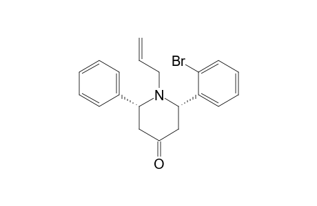 cis-1-Allyl-2-(2-bromophenyl)-6-phenylpiperidin-4-one