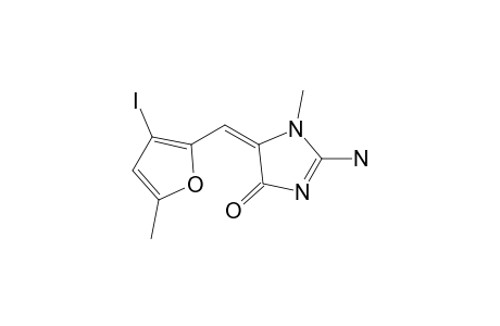 (5E)-2-amino-5-[(3-iodo-5-methylfuran-2-yl)methylidene]-1-methylimidazol-4-one