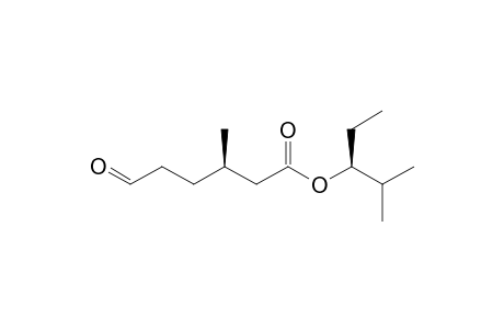 (3R,1'S)-1'-ethyl-2'-methylpropyl 3-methyl-6-oxohexanoate