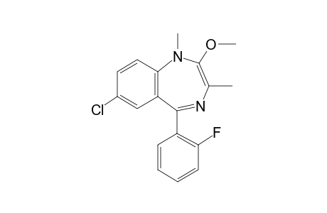 1,3-Dimethyl-2-methoxy-5-(2-fluorophenyl)-7-chloro-1,4(1H)-benzodiazepine