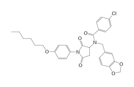 benzamide, N-(1,3-benzodioxol-5-ylmethyl)-4-chloro-N-[1-[4-(hexyloxy)phenyl]-2,5-dioxo-3-pyrrolidinyl]-