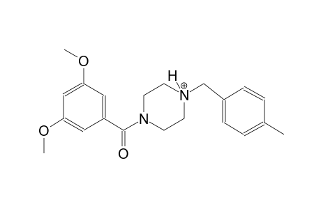 1-(3,5-dimethoxybenzoyl)-4-(4-methylbenzyl)piperazin-4-ium