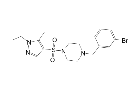 1-(3-bromobenzyl)-4-[(1-ethyl-5-methyl-1H-pyrazol-4-yl)sulfonyl]piperazine