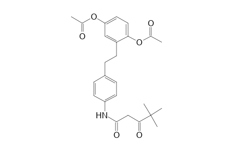 Pentanamide, N-[4-[2-[2,5-bis(acetyloxy)phenyl]ethyl]phenyl]-4,4-dimethyl-3-oxo-