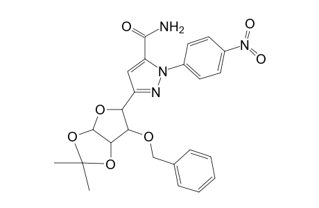 3-(1,2-O-Isopropylidene-3-O-benzyl-.alpha.,D-xylo-tetrouranos-4-yl)-1-p-nitrophenylpyrazol-5-carboxamide