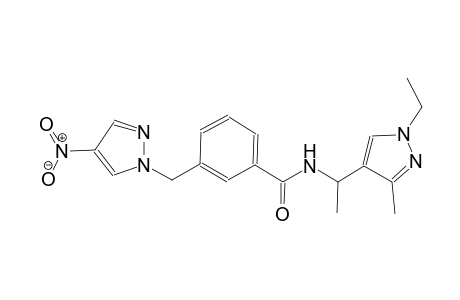 N-[1-(1-ethyl-3-methyl-1H-pyrazol-4-yl)ethyl]-3-[(4-nitro-1H-pyrazol-1-yl)methyl]benzamide
