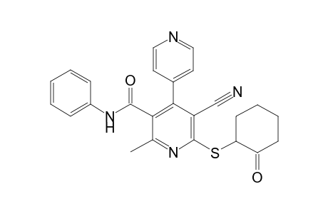 5-Cyano-2-methyl-6-(2-oxo-cyclohexylsulfanyl)-[4,4']bipyridinyl-3-carboxylic acid phenylamide