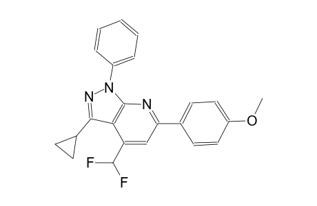 1H-pyrazolo[3,4-b]pyridine, 3-cyclopropyl-4-(difluoromethyl)-6-(4-methoxyphenyl)-1-phenyl-