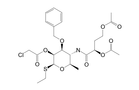 ETHYL-3-O-BENZYL-2-O-CHLOROACETYL-4-(2,4-DI-O-ACETYL-3-DEOXY-L-GLYCERO-TETRONAMIDO)-4,6-DIDEOXY-1-THIO-BETA-D-MANNOPYRANOSIDE