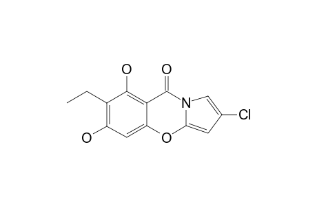2-CHLORO-6,8-DIHYDROXY-7-ETHYL-9H-PYRROLO-[2,1-B]-[1,3]-BENZOXACIN-9-ONE