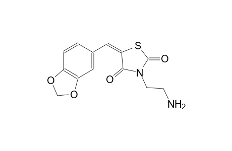 (5E)-3-(2-aminoethyl)-5-(1,3-benzodioxol-5-ylmethylene)-1,3-thiazolidine-2,4-dione