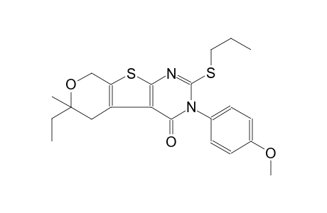 6-ethyl-3-(4-methoxyphenyl)-6-methyl-2-(propylsulfanyl)-3,5,6,8-tetrahydro-4H-pyrano[4',3':4,5]thieno[2,3-d]pyrimidin-4-one