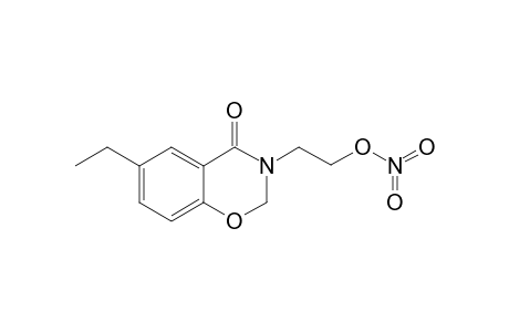 nitric acid 2-(6-ethyl-4-keto-2H-1,3-benzoxazin-3-yl)ethyl ester