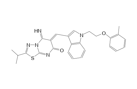 7H-[1,3,4]thiadiazolo[3,2-a]pyrimidin-7-one, 5,6-dihydro-5-imino-2-(1-methylethyl)-6-[[1-[2-(2-methylphenoxy)ethyl]-1H-indol-3-yl]methylene]-, (6Z)-