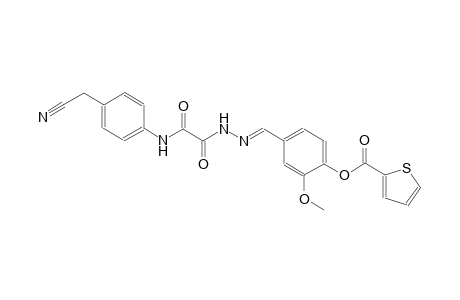 4-((E)-{[[4-(cyanomethyl)anilino](oxo)acetyl]hydrazono}methyl)-2-methoxyphenyl 2-thiophenecarboxylate