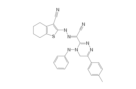 4-PHENYLAMINO-6-(4-METHYLPHENYL)-3-[ALPHA-(3-CYANO-2-HYDRAZO-4,5,6,7-TETRA-HYDROBENZO-[B]-THIOPHENE)-ACETONITRILO]-1,2,4-TRIAZINE