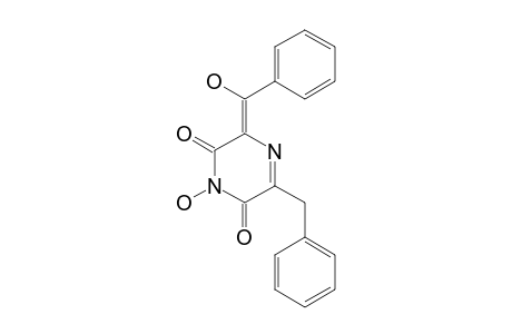 5-BENZYL-1-HYDROXY-3-(HYDROXYPHENYLMETHYLENE)-3-H-PYRAZINE-2,6-DIONE