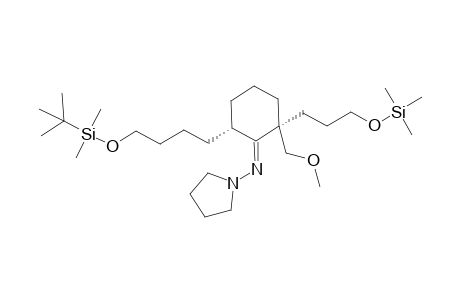 1-Pyrrolidinamine, N-[2-[4-[[(1,1-dimethylethyl)dimethylsilyl]oxy]bu tyl]-6-[3-[(trimethylsilyl)oxy]propyl]cyclohexylidene]-2-(methoxymethyl)-, [2S-[1Z(R*),2.alpha.,6.beta.]]-