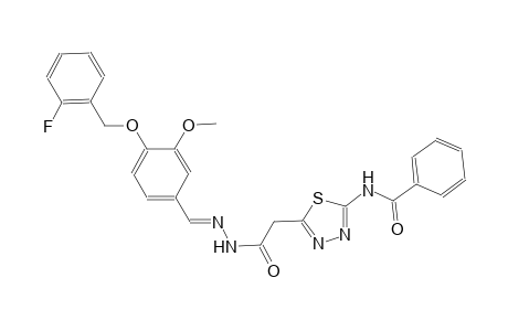 N-{5-[2-((2E)-2-{4-[(2-fluorobenzyl)oxy]-3-methoxybenzylidene}hydrazino)-2-oxoethyl]-1,3,4-thiadiazol-2-yl}benzamide