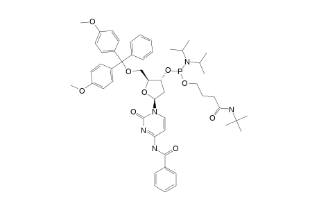 N(4)-BENZOYL-5'-O-(4,4'-DIMETHOXYTRITYL)-3'-O-(N,N-DIISOPROPYLAMINO)-[3-(N-TERT.-BUTYLCARBOXAMIDO)-1-PROPYLOXY]-PHOSPHINYL-2'-DEOXYCYTIDINE