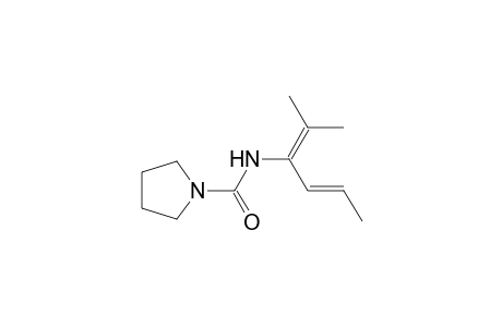 1-Pyrrolidinecarboxamide, N-[1-(1-methylethylidene)-2-butenyl]-, (E)-